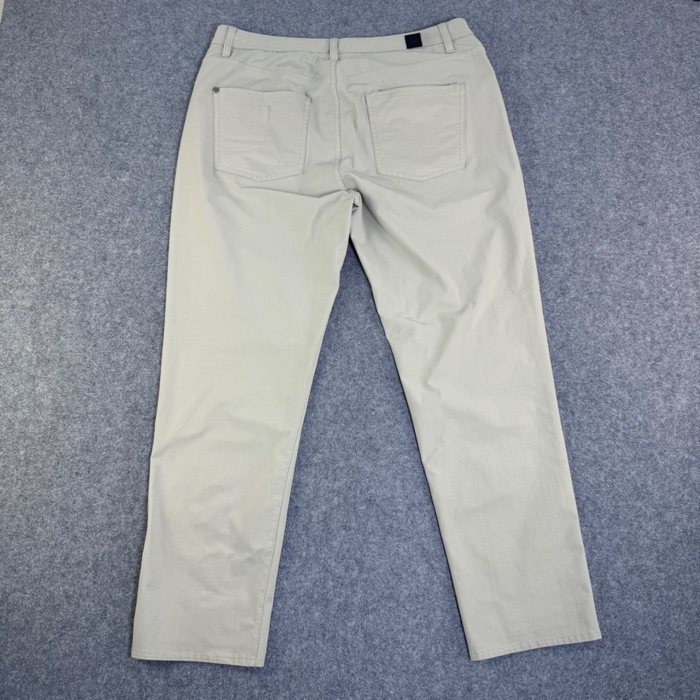 Vuori Mens Meta Pants Sand Khaki Technical Stretch 5-Pocket Chino 35x28.5 Flaw - Picture 2 of 9